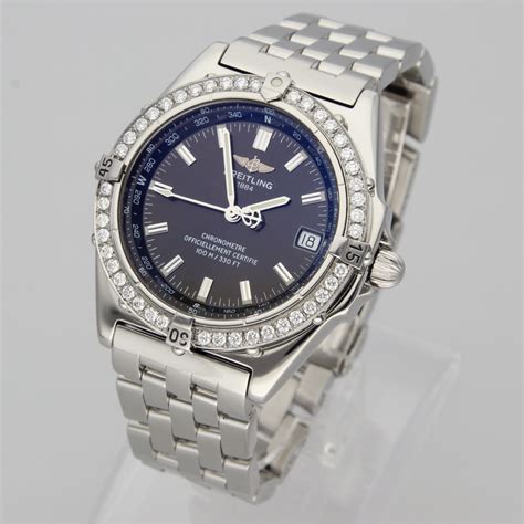 breitling wind rider wings automatic diamond bezel|breitling windrider a10350 manual.